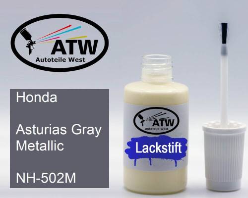 Honda, Asturias Gray Metallic, NH-502M: 20ml Lackstift, von ATW Autoteile West.